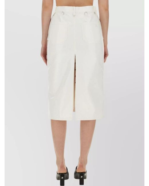 Courreges White High-Waisted Mini Skirt With Buttons