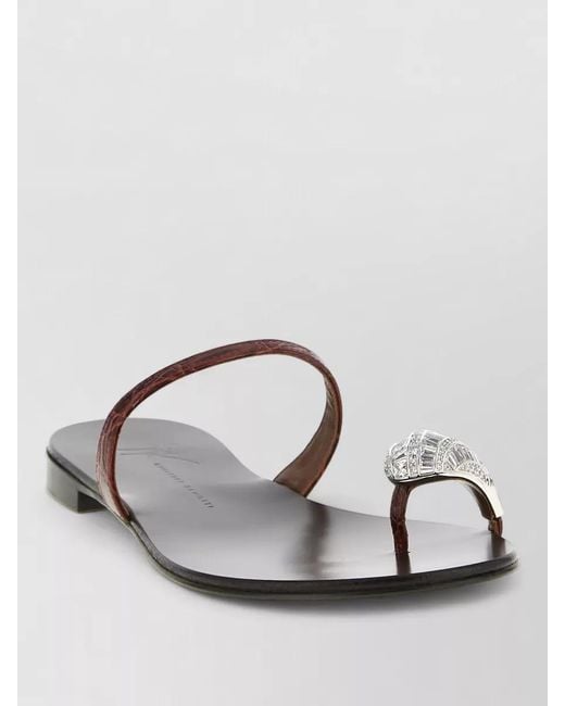 Giuseppe Zanotti Metallic Leather Crystal-Embellished Sandals