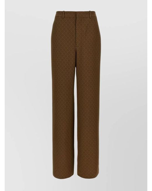 Saint Laurent Brown Twill Wide-Leg Trousers