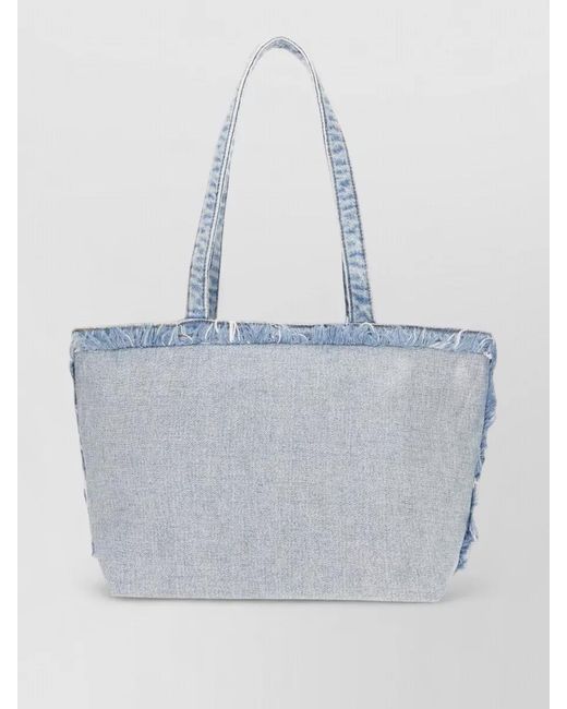 Alexander Wang White Denim Tote Bag Featuring Dual Shoulder Handles