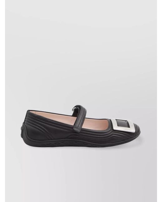 Roger Vivier Metallic Low Mary Jane Ballerinas
