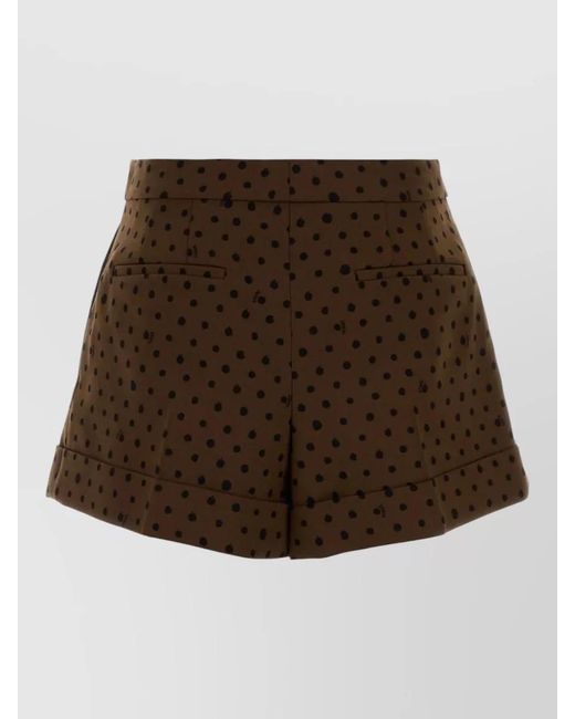 Fendi Brown Polka-Dot Pattern Tailored Shorts