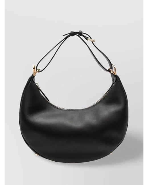 Fendi Black Graphy Small Leather Shoulder Bag