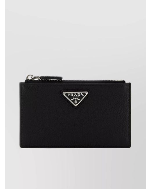 Prada Black Leather Card Holder for men