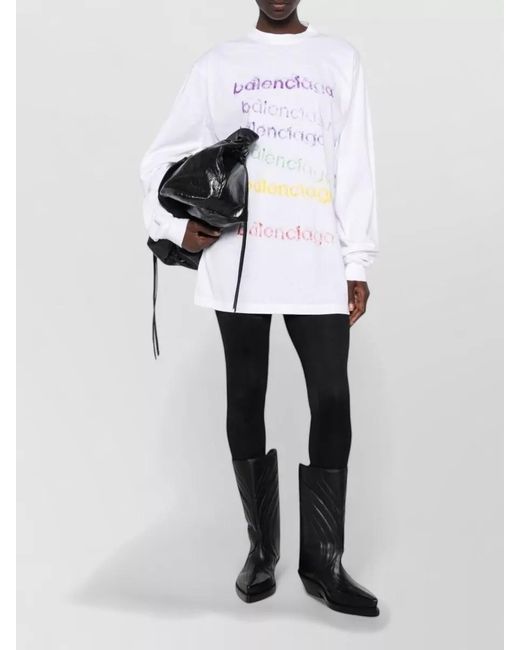 Balenciaga White Silk Short-Sleeve Top