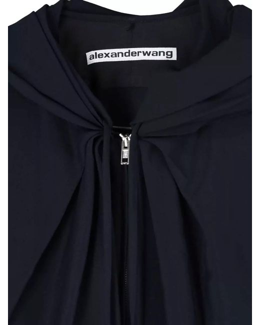 Alexander Wang Blue Hooded Cropped Sweatshirt Long Sleeve Design