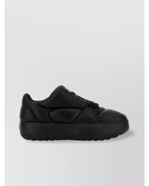 DSquared² Black Leather Puffer Sneakers With Chunky Sole