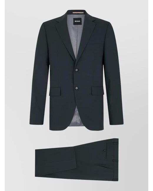 Boss Blue Single Breasted Tailored Jacket And Trousers for men