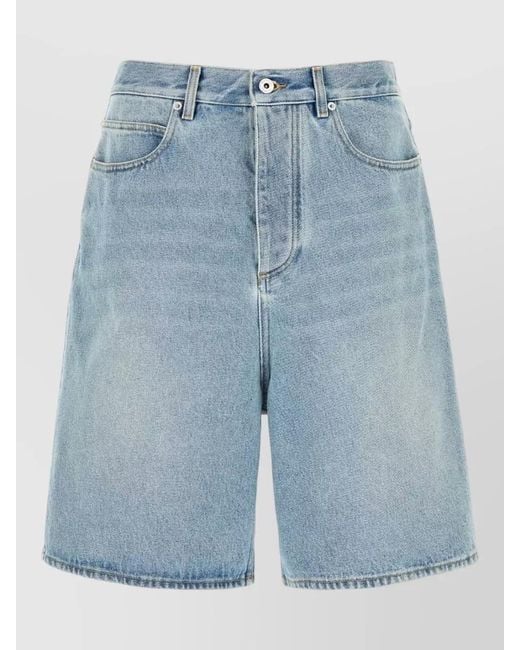 Bottega Veneta Blue Denim Bermuda Shorts Belt Loops Contrast Stitching for men