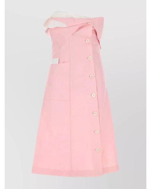 Miu Miu Pink Cotton Knee-Length Dress
