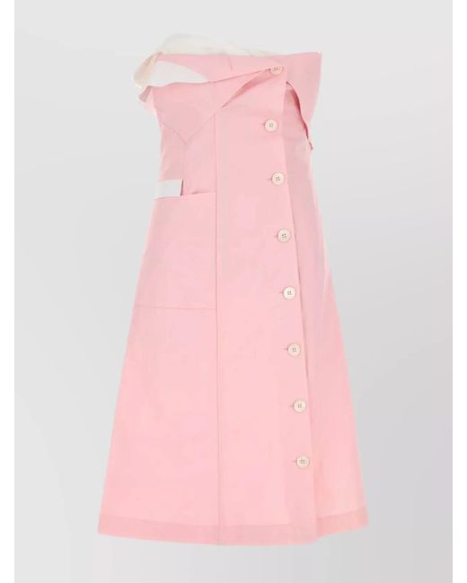 Miu Miu Pink Cotton Knee-Length Dress