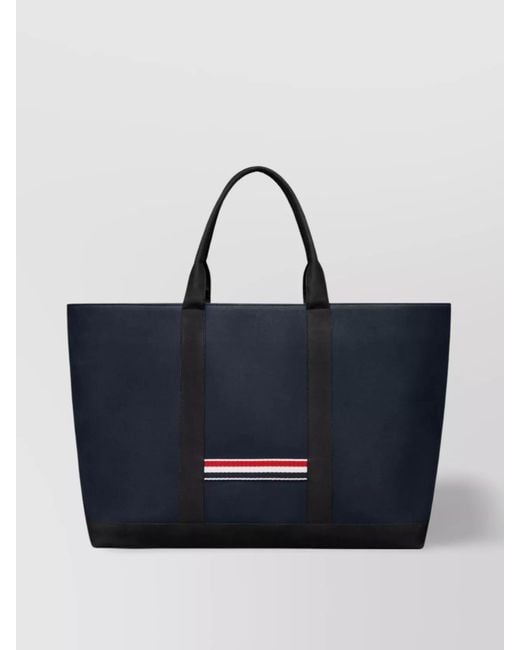 Thom Browne Blue Leather Tool Tote Bag