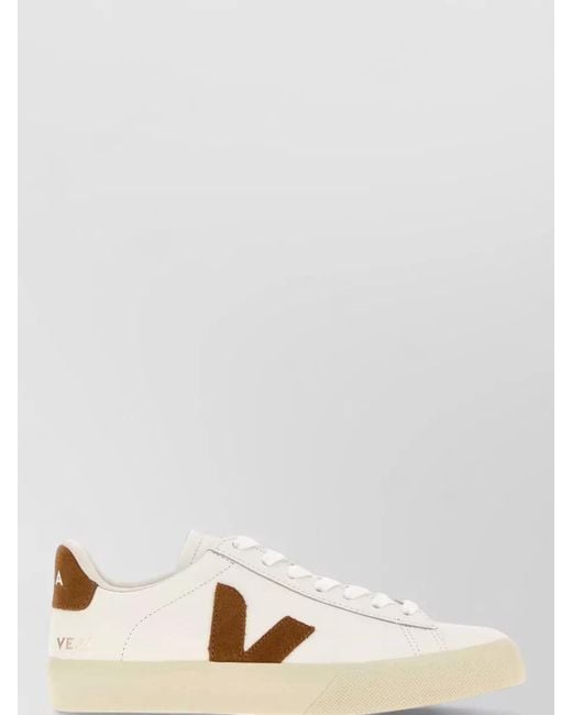 Veja Natural Leather Lace Up Campo Sneakers Low Top