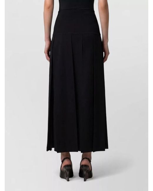 Alaïa Black High Waist Stretch Viscose Midi Skirt