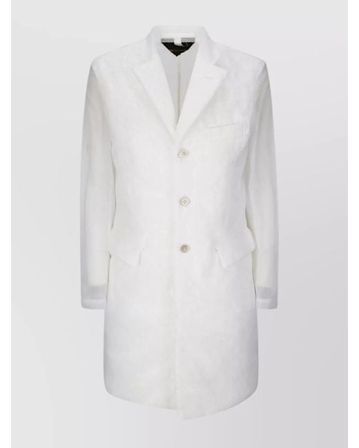 Comme des Garçons White Single-Breasted Coat