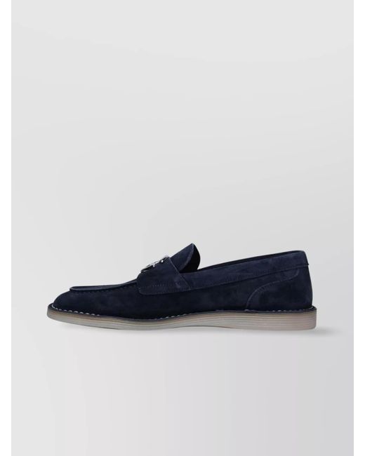 Dolce & Gabbana Blue Suede Loafers for men