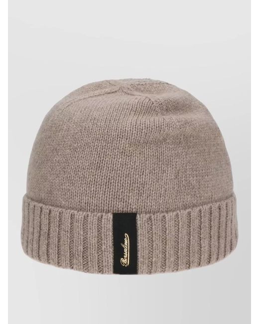 Borsalino Gray City Knit Hat Ribbed Cuff Turn Up