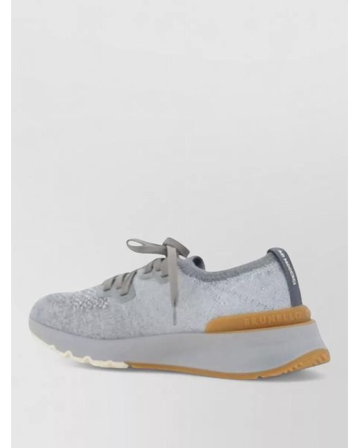 Brunello Cucinelli Gray Cotton Low-Top Sneakers for men