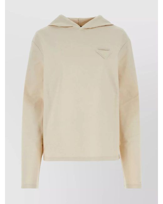 Prada Natural Oversized Cotton Hoodie