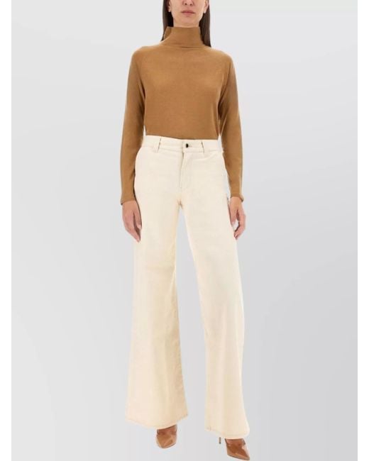 Kiton White Cashmere Silk Slim-Fit Turtleneck Jumper