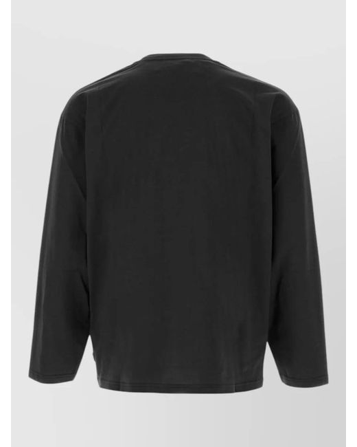 Jil Sander Black Cotton Long Sleeve Crew Neck T-Shirt for men