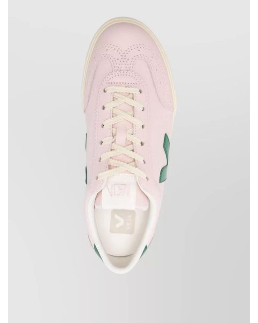Veja Pink Leather Low-Top Sneakers