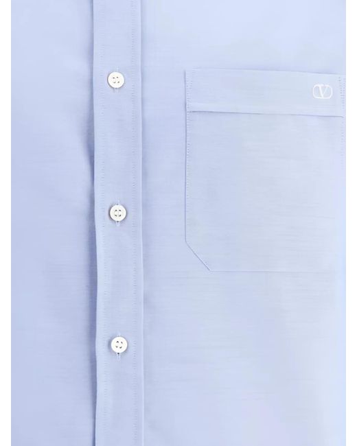Valentino Blue Cotton Shirt for men