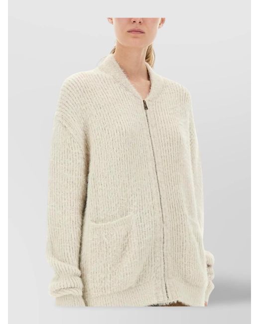 Uma Wang Natural Alpaca Wool Blend Cardigan