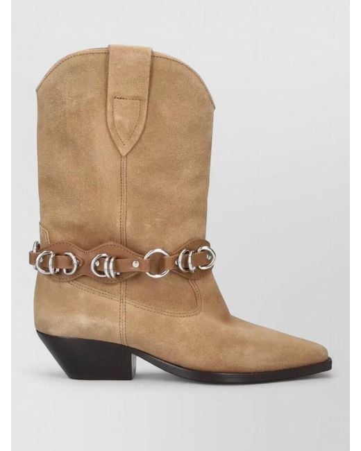 Isabel Marant Natural Suede Ankle Boots