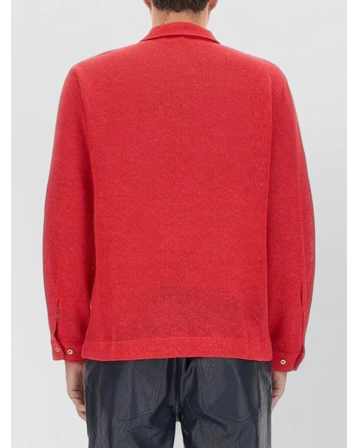 Séfr Red Garcia Shirt Long Sleeve Ribbed for men