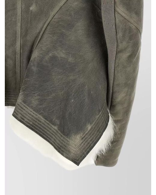 Rick Owens Green Naska Coat Tailored Fit Asymmetrical Hem