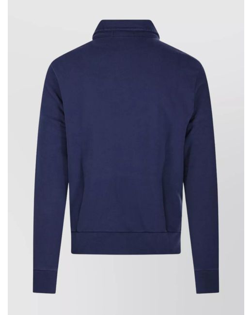 Ralph Lauren Blue Half Zip Pullover Front Pocket for men