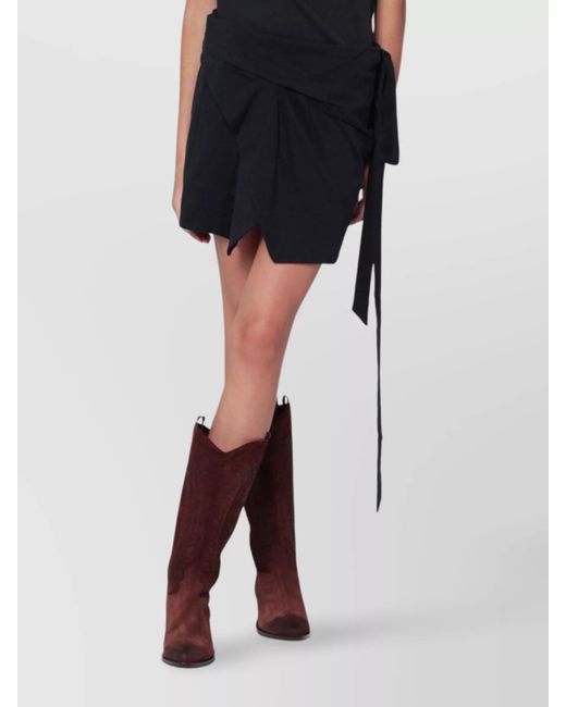 Isabel Marant Black Asymmetrical Mini Wrap Skirt