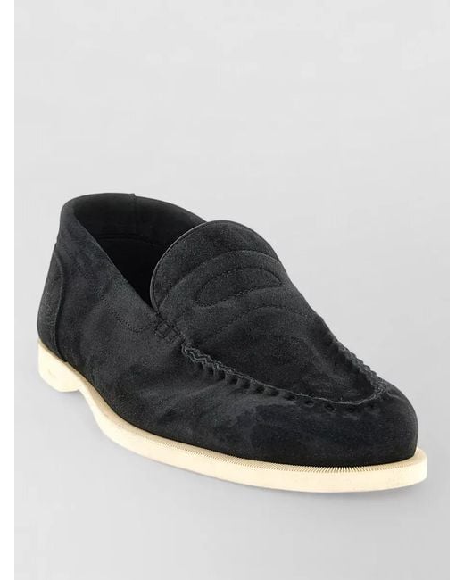 John Lobb Black Leather Loafers for men