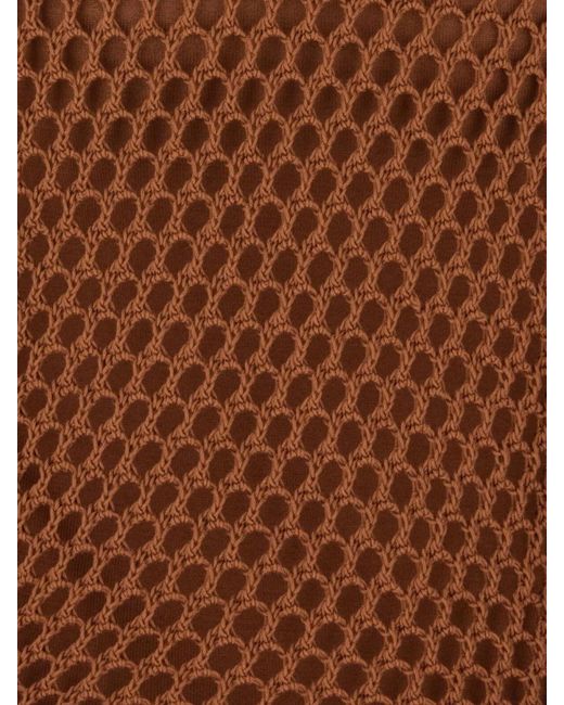 Alberta Ferretti Brown Cotton Mesh Top