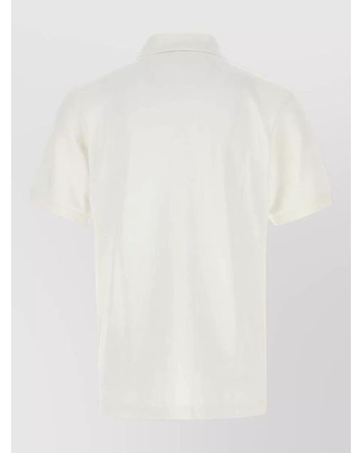 KENZO White Piquet Shirt Polo Collar Short Sleeves for men