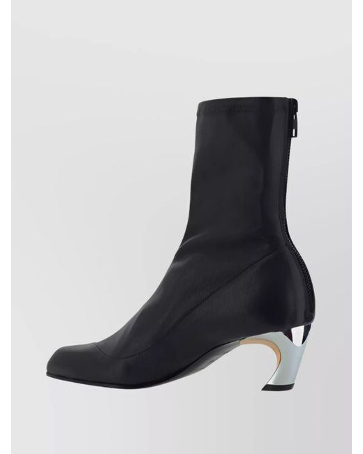 McQueen Black Leather Armadillo Ankle Boots