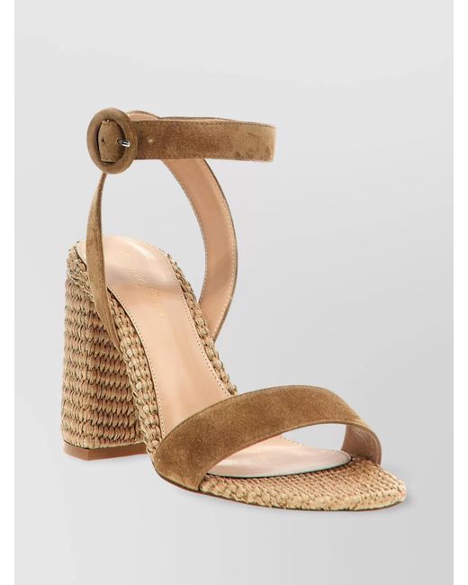 Gianvito Rossi Natural 'Riviera' Block Heel Sandals