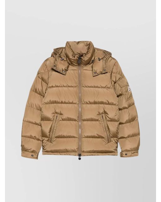 Moncler Natural Padded Jackets With Hood And Pockets for men