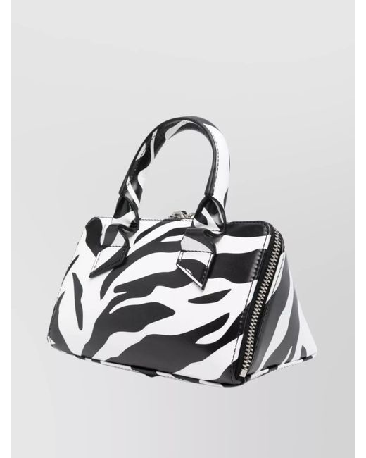 The Attico Metallic Friday Mini Zebra Leather Handbag