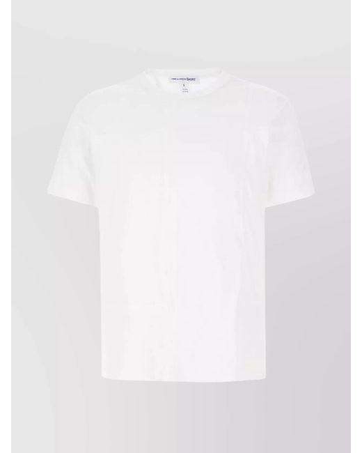 Comme des Garçons White Crew-Neck Pure Cotton T-Shirt With Short Sleeves for men