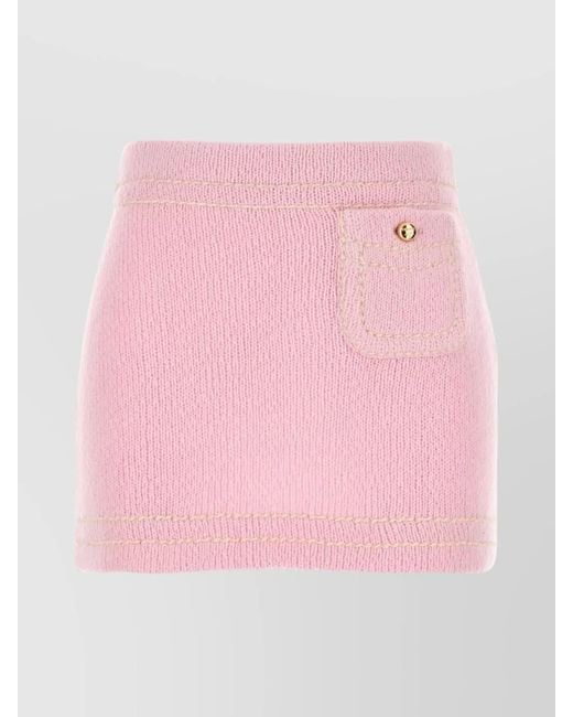 Prada Pink Cashmere Mini Skirt
