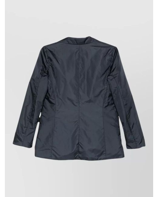 Aspesi Blue Jacket Long Sleeves Notched Lapels Front Pockets