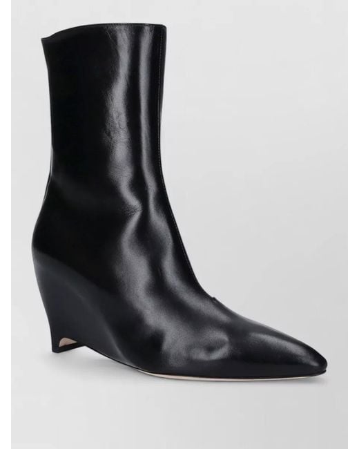 Maison Margiela Black Ankle Boots Pointed Toe Wedge Heel
