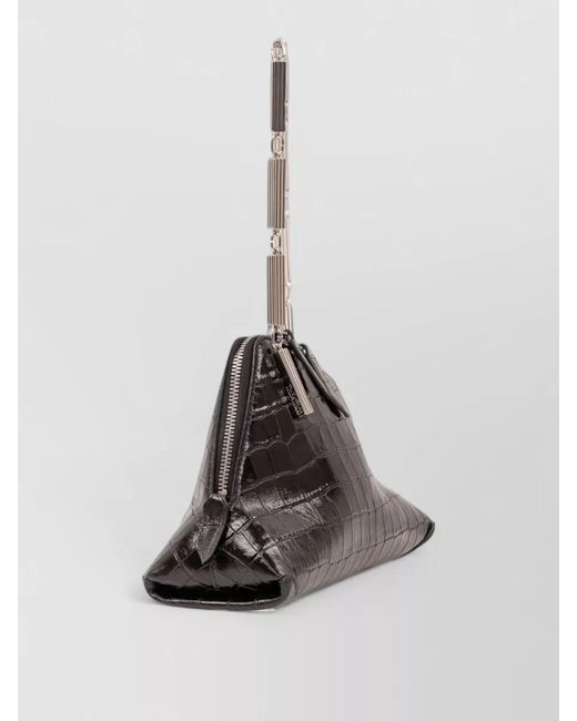 The Attico Black Devon Leather Clutch Bag