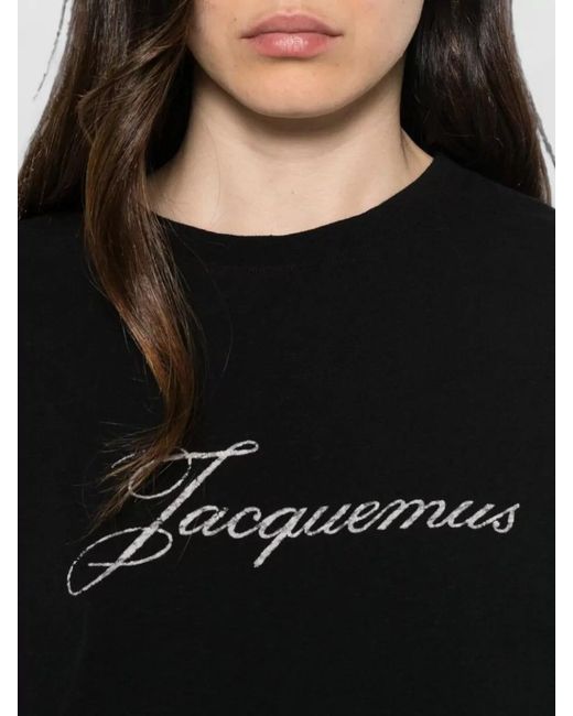 Jacquemus Black Logo Cotton Lounge T-Shirt Long Sleeves