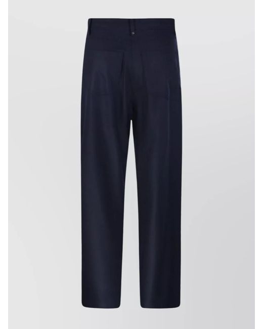 Max Mara Blue Virgin Wool Wide-Leg Trousers