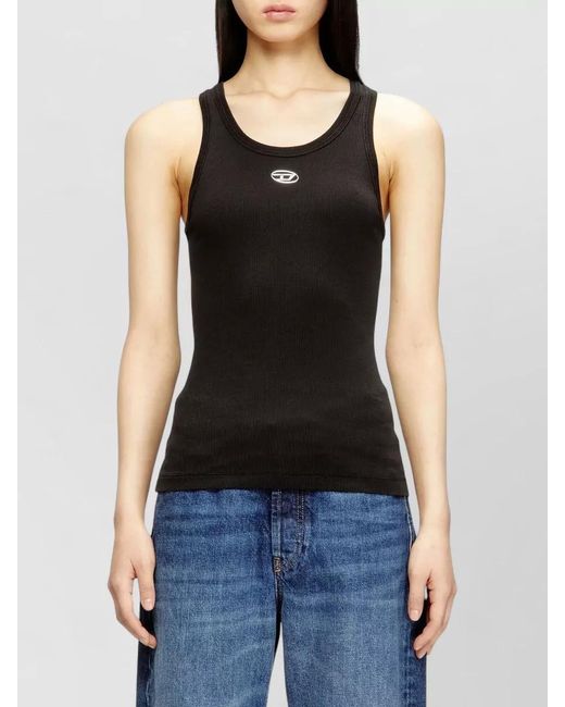 DIESEL Black Ribbed Slim-Fit Sleeveless Tank Top