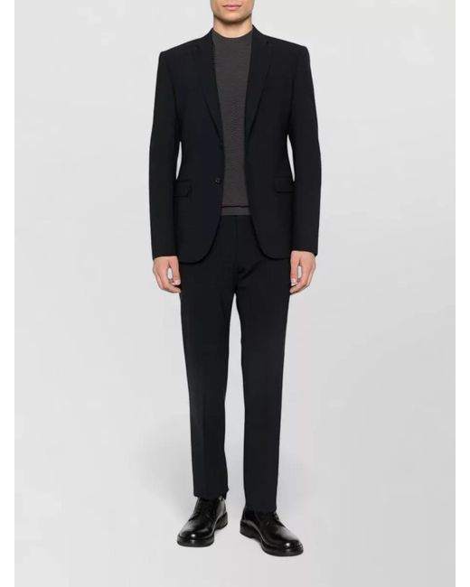 Emporio Armani Black Virgin Wool Single-Breasted Suit for men