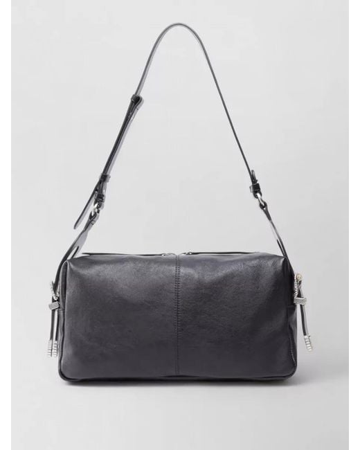 Pinko Black Shoulder Bag Adjustable Strap Metal Accents